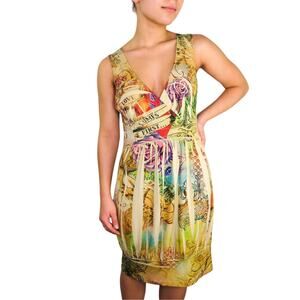 Y2k Body Central Tattoo Pattern Sleeveless Mini Dress Small